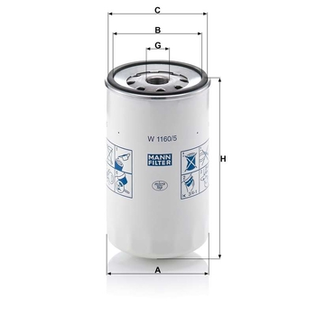 Filtru ulei - MANN-FILTER [W 1160/5]