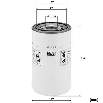 Filtru hidraulic - MANN-FILTER [W 13 018]