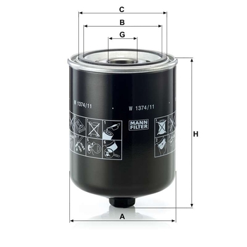 Filtru ulei motor - MANN-FILTER [W 1374/11]