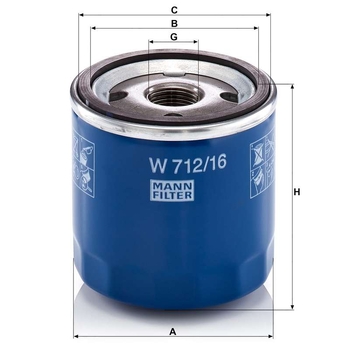 Filtru ulei - MANN-FILTER [W 712/16]