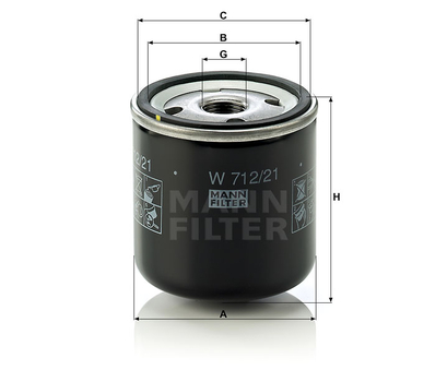 Filtru ulei - MANN-FILTER [W 712/21]