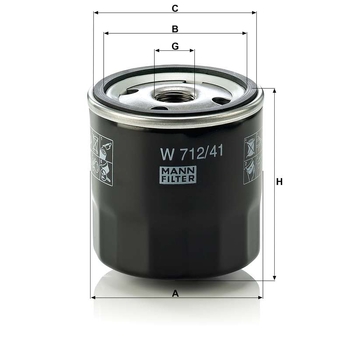 Filtru ulei - MANN-FILTER [W 712/41]