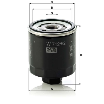 Filtru ulei - MANN-FILTER [W 712/52]