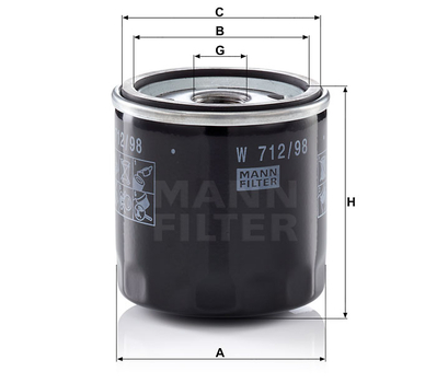 Filtru ulei - MANN-FILTER [W 712/98]