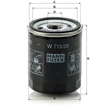 Filtru ulei - MANN-FILTER [W 713/28]