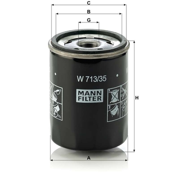 Filtru ulei - MANN-FILTER [W 713/35]
