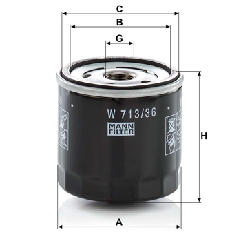 Filtru ulei - MANN-FILTER [W 713/36]