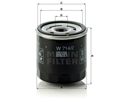 Filtru ulei - MANN-FILTER [W 714/2]