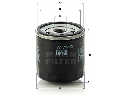 Filtru ulei - MANN-FILTER [W 714/3]