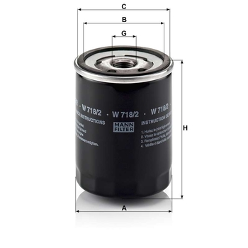 Filtru ulei - MANN-FILTER [W 718/2]
