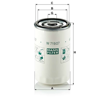 Filtru ulei - MANN-FILTER [W 719/27]