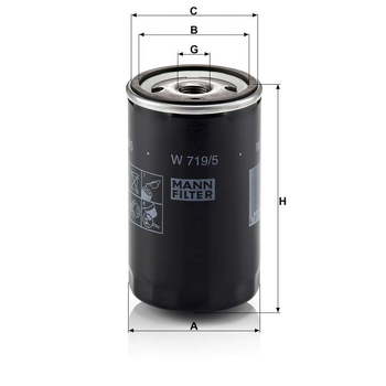 Filtru ulei - MANN-FILTER [W 719/5]