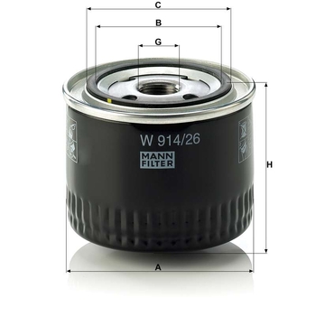 Filtru ulei - MANN-FILTER [W 914/26]