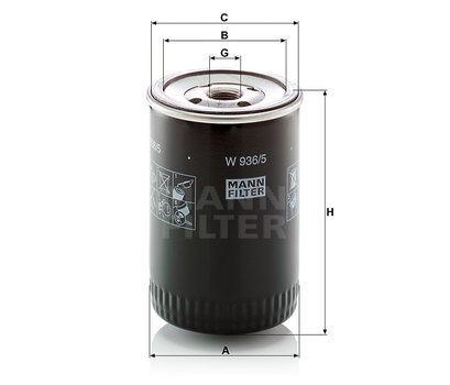 Filtru ulei - MANN-FILTER [W 936/5]