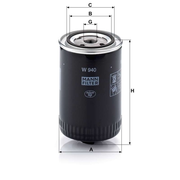 Filtru ulei - MANN-FILTER [W 940]