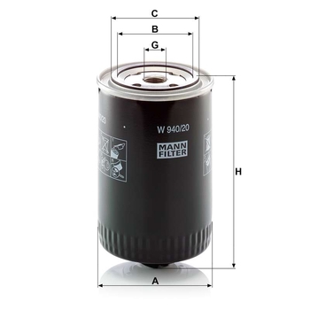 Filtru ulei - MANN-FILTER [W 940/20]