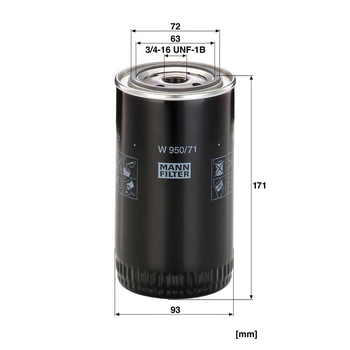 Filtru ulei hidraulic - MANN-FILTER [W 950/71]