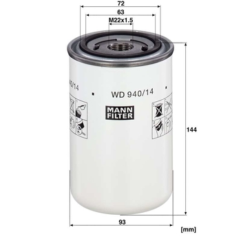 Filtru ulei - MANN-FILTER [WD 940/14]