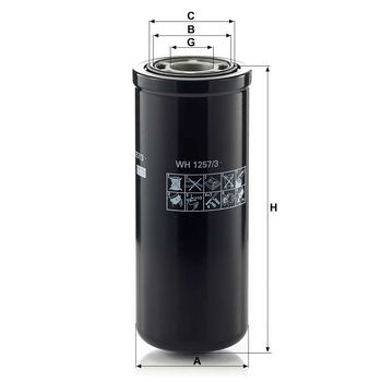 Filtru hidraulic - MANN-FILTER [WH 1257/3]
