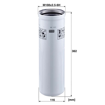 Filtru ulei hidraulic - MANN-FILTER [WH 1260]