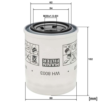 Filtru hidraulic - MANN-FILTER [WH 8003]