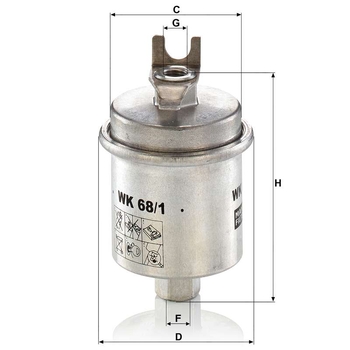 Filtru combustibil - MANN-FILTER [WK 68/1 x]