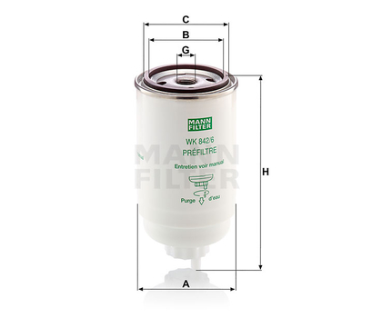 Filtru combustibil - MANN-FILTER [WK 842/6]