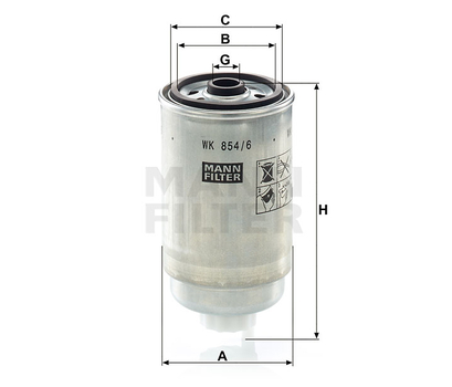 Filtru combustibil - MANN-FILTER [WK 854/6]