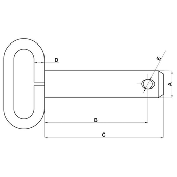 Bolt tirant central - cu maner, cat.2, 25x162/175 - KRAMP [Z525157KR]