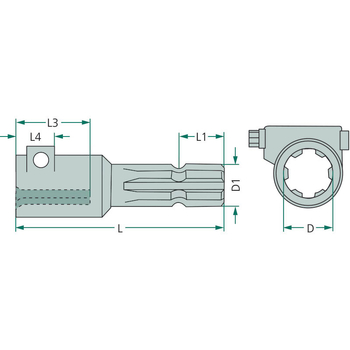 Adaptor (prelungitor) priza putere - 1 3/8, Z6, INT/EXT, cu surub - GRANIT [61475001384138175]