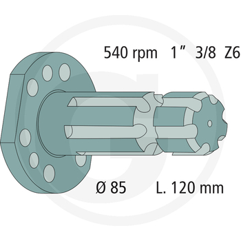 Ax priza putere - 1 3/8, Z6, L120, 540rpm - GRANIT [70818768]