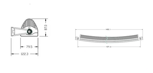 Bara lumini de lucru led 300w 25500lm dreptunghiulara 12 24v alba 1371 6x79 5mm mufa deutsch combo curbata 100 led uri kramp - KRAMP [LA10310]