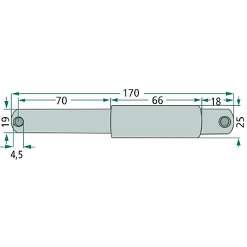 Bolt tirant central - cat.1/2, 19/25x170, Ø4,5 mm, in trepte - GRANIT [20012950]