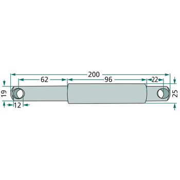 Bolt tirant central - cat.1/2, 19/25x200, Ø12 mm, in trepte - GRANIT [20012955]