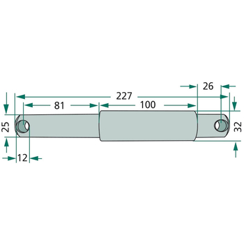 Bolt tirant central - cat.2/3, 25/32x227, 12 mm, in trepte - GRANIT [20012960]