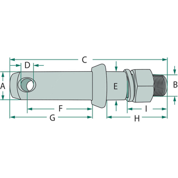 Bolt tirant lateral - cat.2, 28/28x149, filet M22x1,5, Ø12mm - GRANIT [20013005]