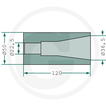 Bucsa de sudura 22,5/36,5x50x120 ptr tepi cu filet M22 - GRANIT [4301203600]