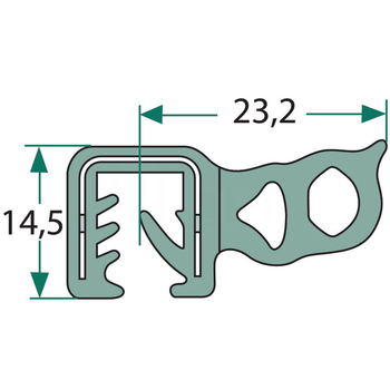 Cheder - geam cabina tractor, EPDM, 4–6mm, 23,2mm, 5m - GRANIT [654A3548/5]