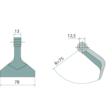 Ciocan batator - 78mm, 12,5x13, R75 - tocator vegetale Hymach - GRANIT [1803200502]