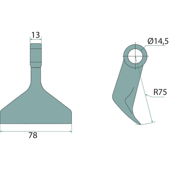 Ciocan batator - 78mm, Ø14,5x13, R75 - tocator vegetale Maschio (2010-) - GRANIT [1800200025]