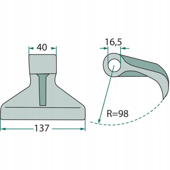 Ciocan batator - 137mm, Ø16,5x40, R98 - tocator vegetale Berti s.a. - GRANIT [18063-RM-30]