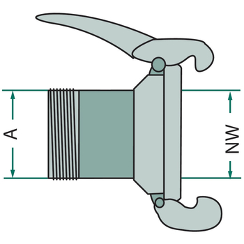 Cupla mama - 120 / 5, L256, cu filet ext 4, sistem Berselli - vidanja / irigatii - GRANIT [4058304120100]