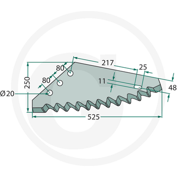 Cutit - amestecator furaje, 525x250x6, Ø20mm - GRANIT [527527335]