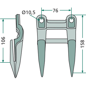 Deget dublu - heder combina John Deere (Z11228) - GRANIT [525Z 11228]