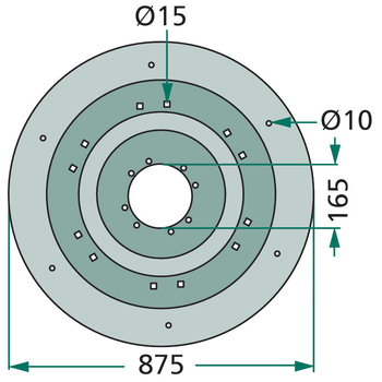 Disc cositoare - 875mm - Deutz-Fahr / Kuhn / PZ / Taarup / Vicon - GRANIT [647TT-021F]