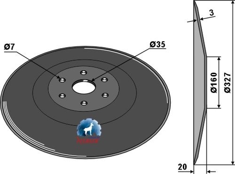 Disc neted, Ø 325 x 3,5 mm - Industriehof [31-004382]