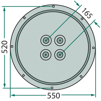 Disc suport - 550mm - cositoare Fella KM 167, 187, 187H, 251F  - GRANIT [647140311F]