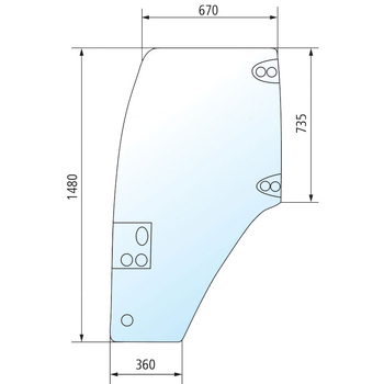 Geam usa - stanga - tractor Case IH Farmall, JX / New Holland TD5000, TDD - GRANIT [65002125]
