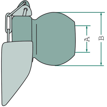 Guler tirant lateral - cu bila, cat.2-2 (28x56), incl splint cu lant - GRANIT [20011117]