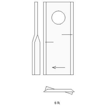 Lama cositoare - dreapta, 122x45x4, Ø18,25mm - Claas / John Deere / Kuhn / New Holland - KRAMP [56451300KR]